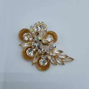 Vintage Juliana D&E Gold-tone Glass Crystal AB Brooch